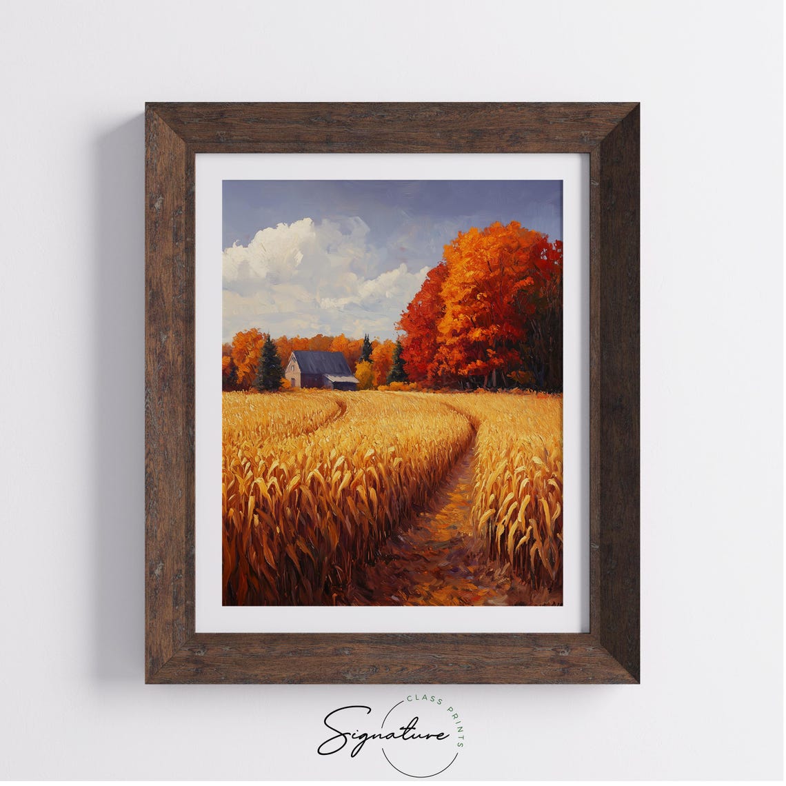 Rustic Barn At The Edge Of A Golden Cornfield Autumn Farm Scene Poster - Image 4