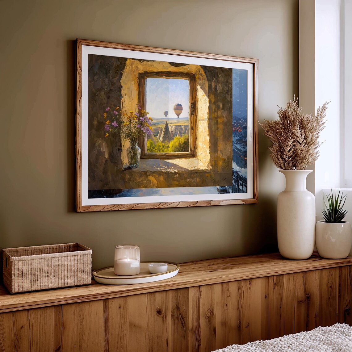 Cappadocia Cave Window With Hot Air Balloons, Travel Poster - Image 5