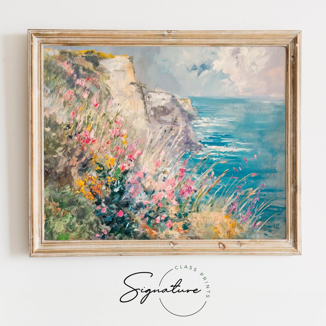 Monet Cliff Walk At Pourville Coastal Wildflower Scene Art Poster