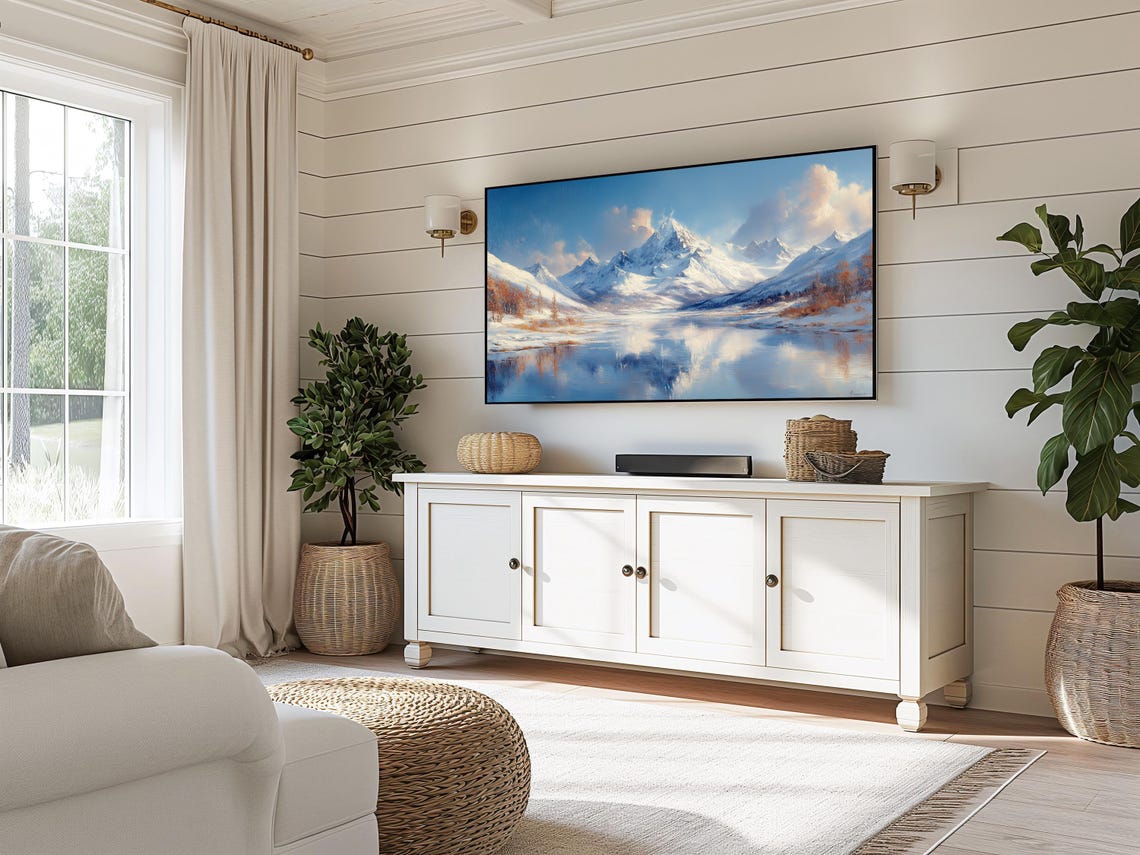 Snow Capped Alpine Mountain Peaks Reflected in Still Lake Poster - Image 3
