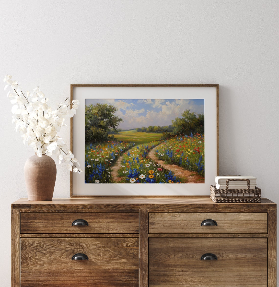Wildflower Meadow With Winding Path Impressionist Summer Poster - Image 3