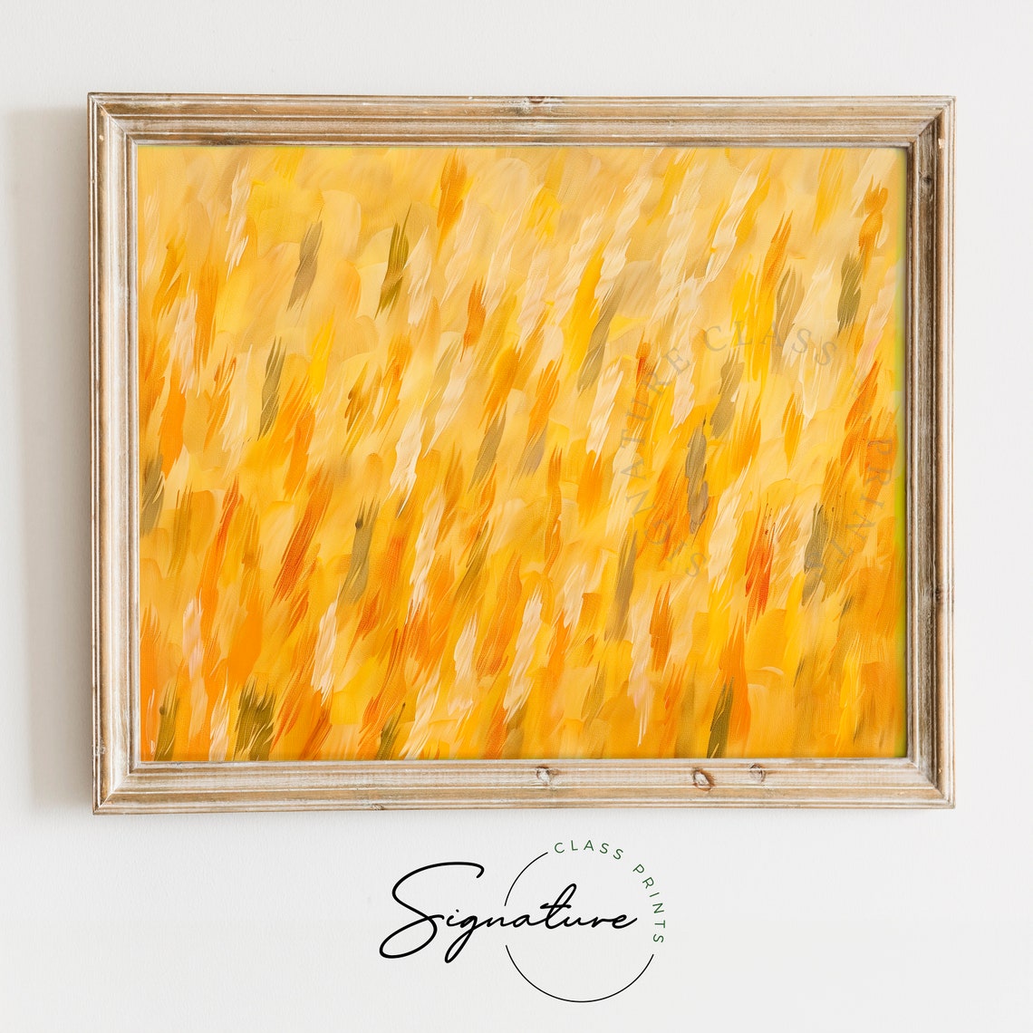 Golden Wheat Field Abstract Brushstroke Minimalist Art Poster