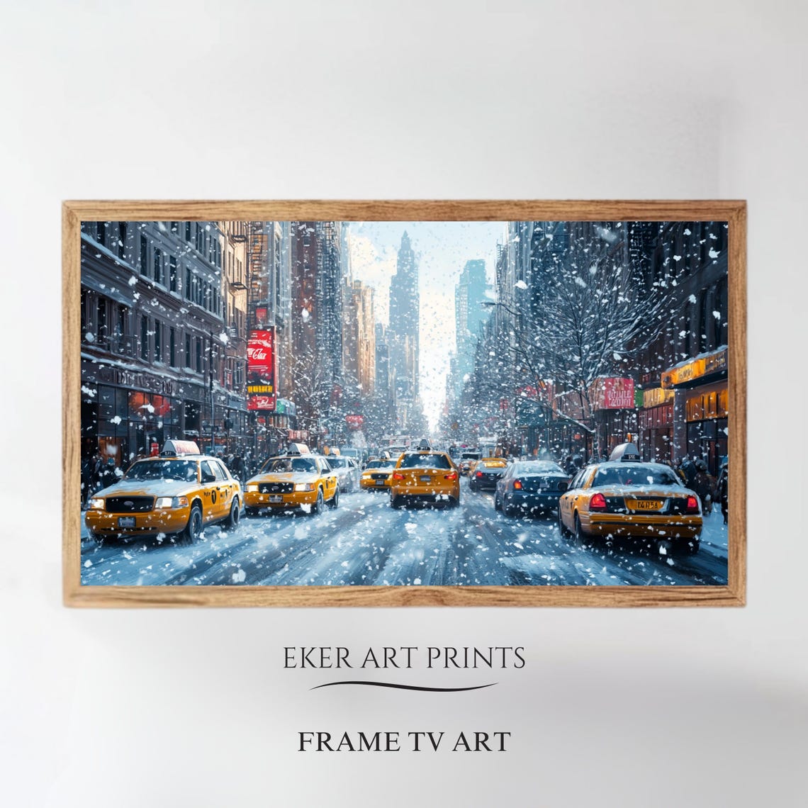 Winter New York City Christmas Frame Tv Art Vintage City Tv Art Winter Tv Art Christmas Tv Art Seasonal Decor Holiday Tv Art Street Art