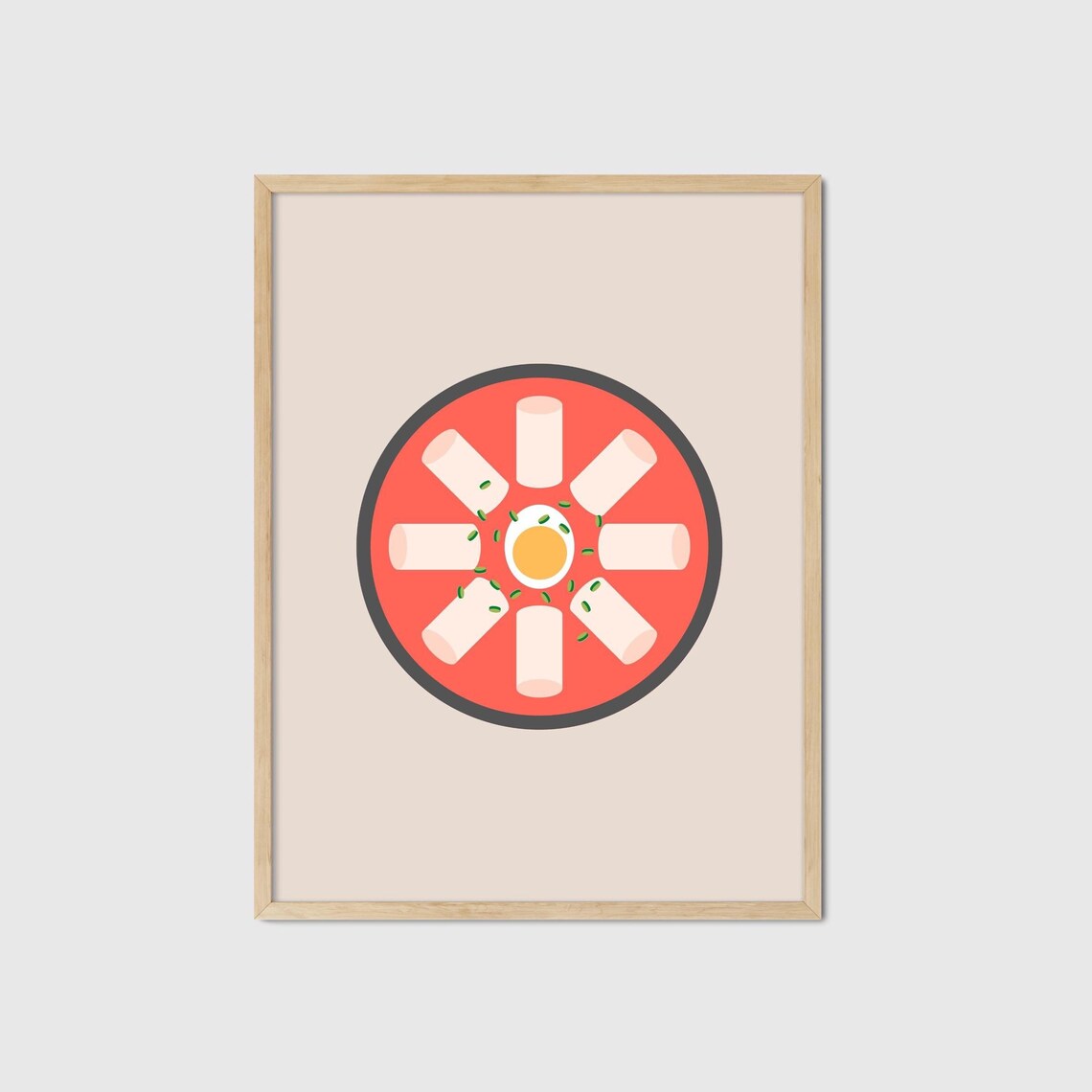 Tteokbokki Korean Spicy Rice Cakes Minimalist Food Art Poster