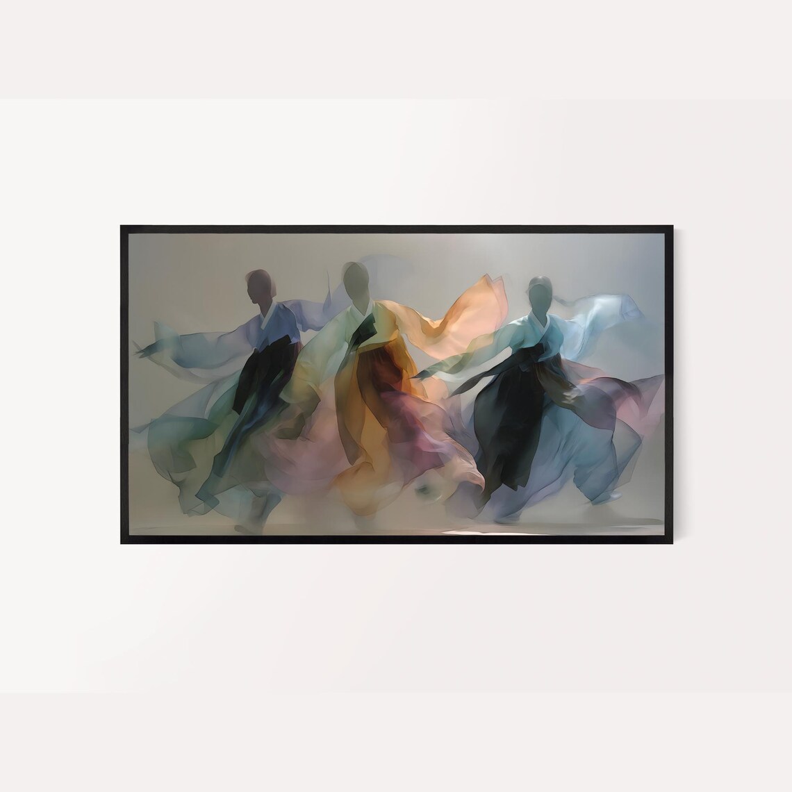 Korean Shaman Inspired Abstract Art For Frame Tv Gold Purple And Blue Colors