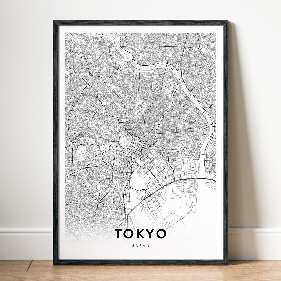 Tokyo Map Poster, Black And White Travel Map - Image 5
