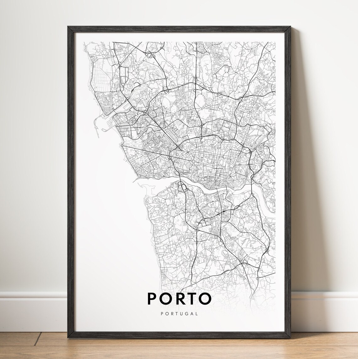 Porto Map Poster, Black And White Travel Map