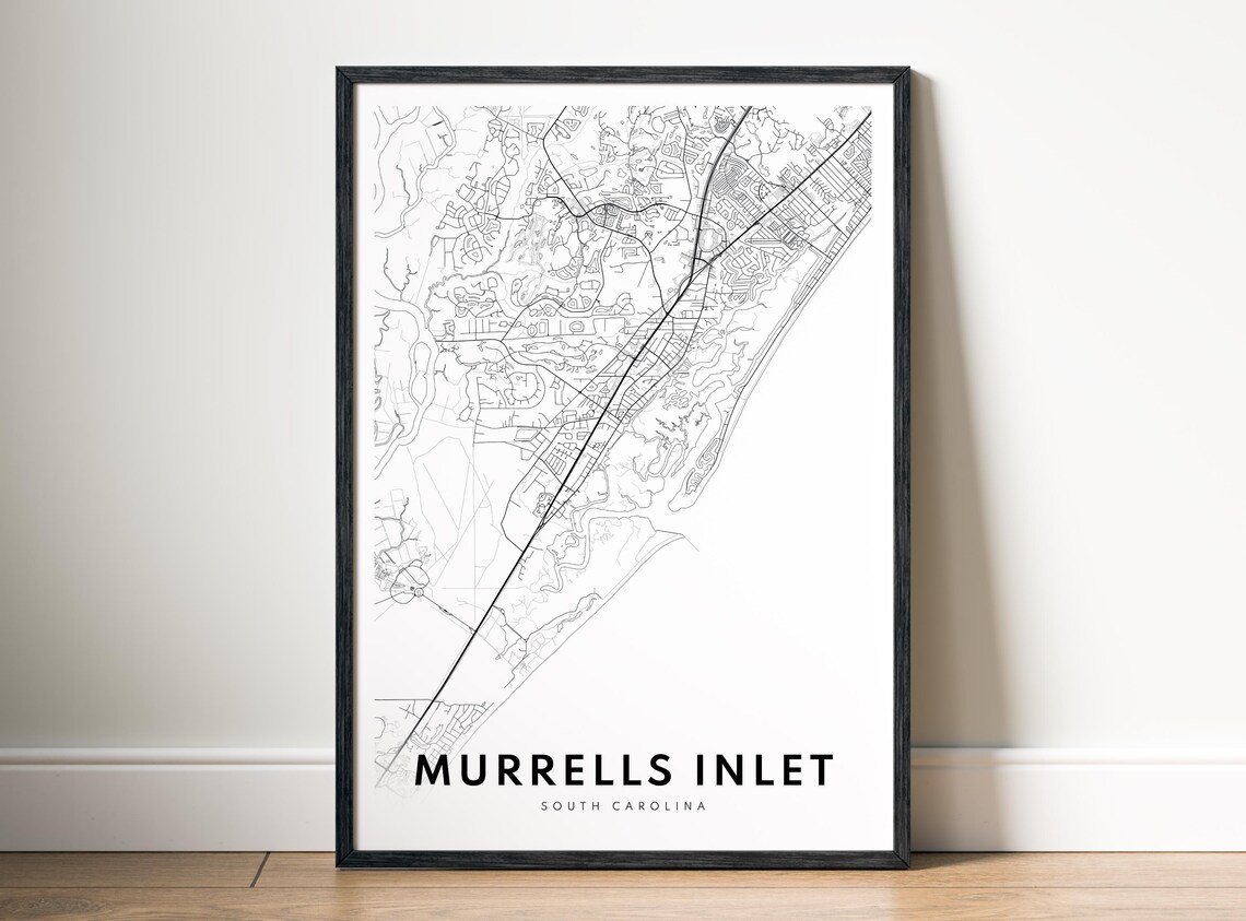 Murrells Inlet South Carolina Map Print, Minimalist