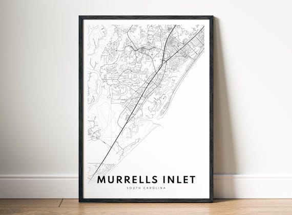Murrells Inlet South Carolina Map Print, Minimalist