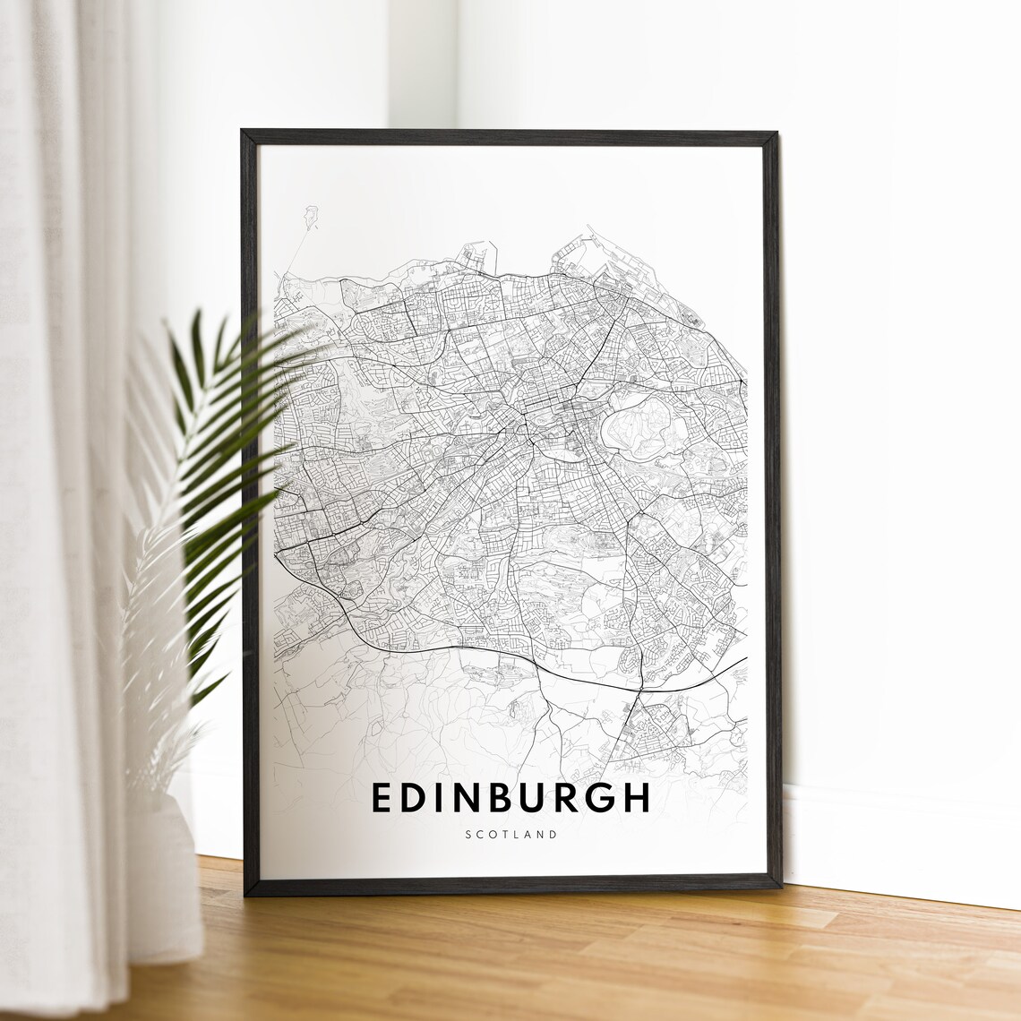 Edinburgh Scotland Map Print, Black And White Travel Poster - Image 2