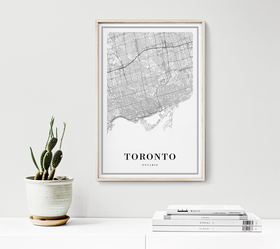Toronto Map, Black and White Travel Poster - Image 3
