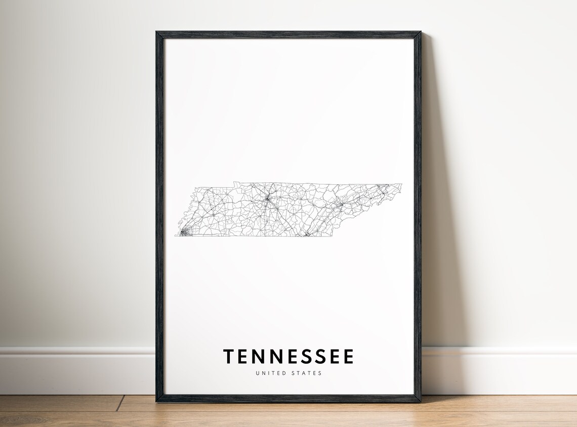 Tennessee State Map Print, Black And White Map Sketch - Image 5