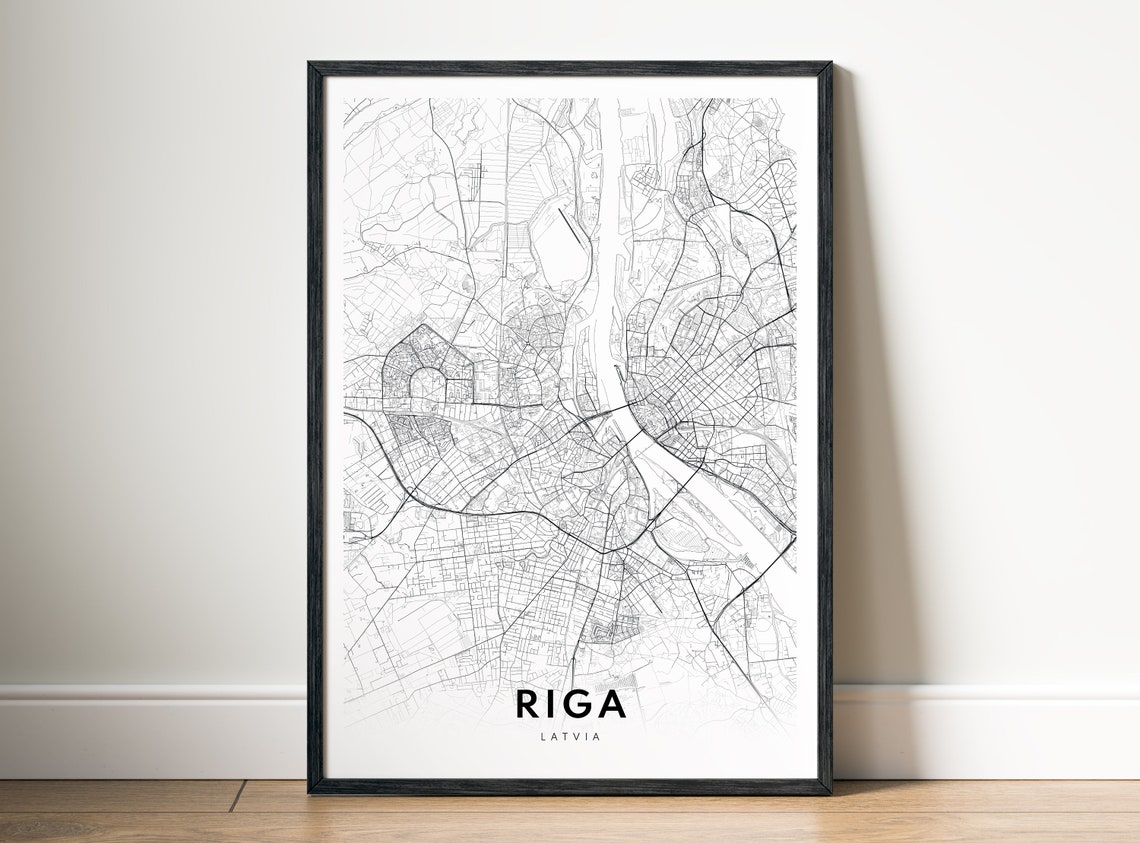 Riga Map Print, Latvia Travel Poster