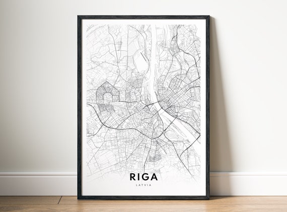 Riga Map Print, Latvia Travel Poster