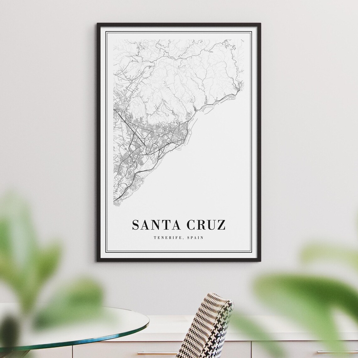 Santa Cruz Tenerife Spain Canary Islands City Street Map Poster - Image 3