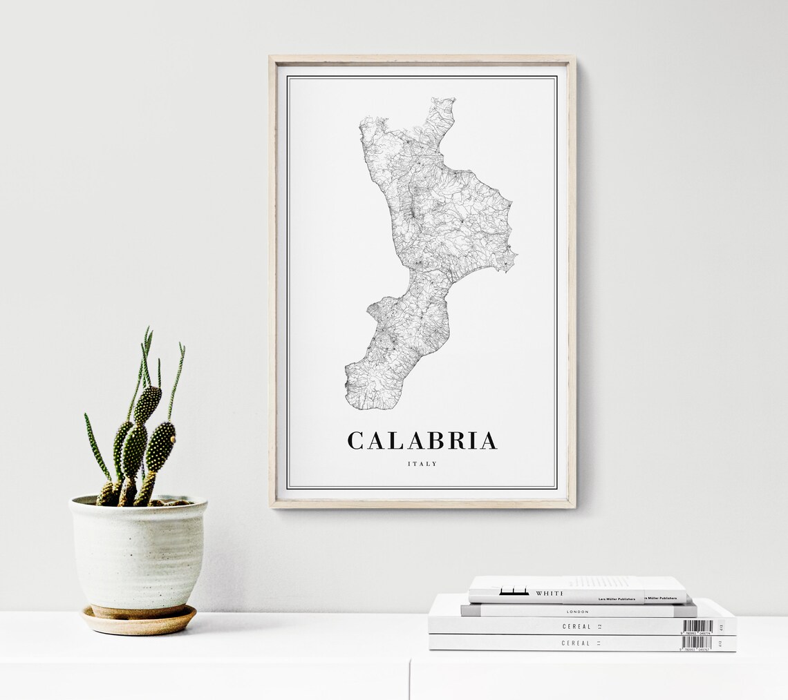 Calabria Italy Map Poster, Travel Map Art Print - Image 3