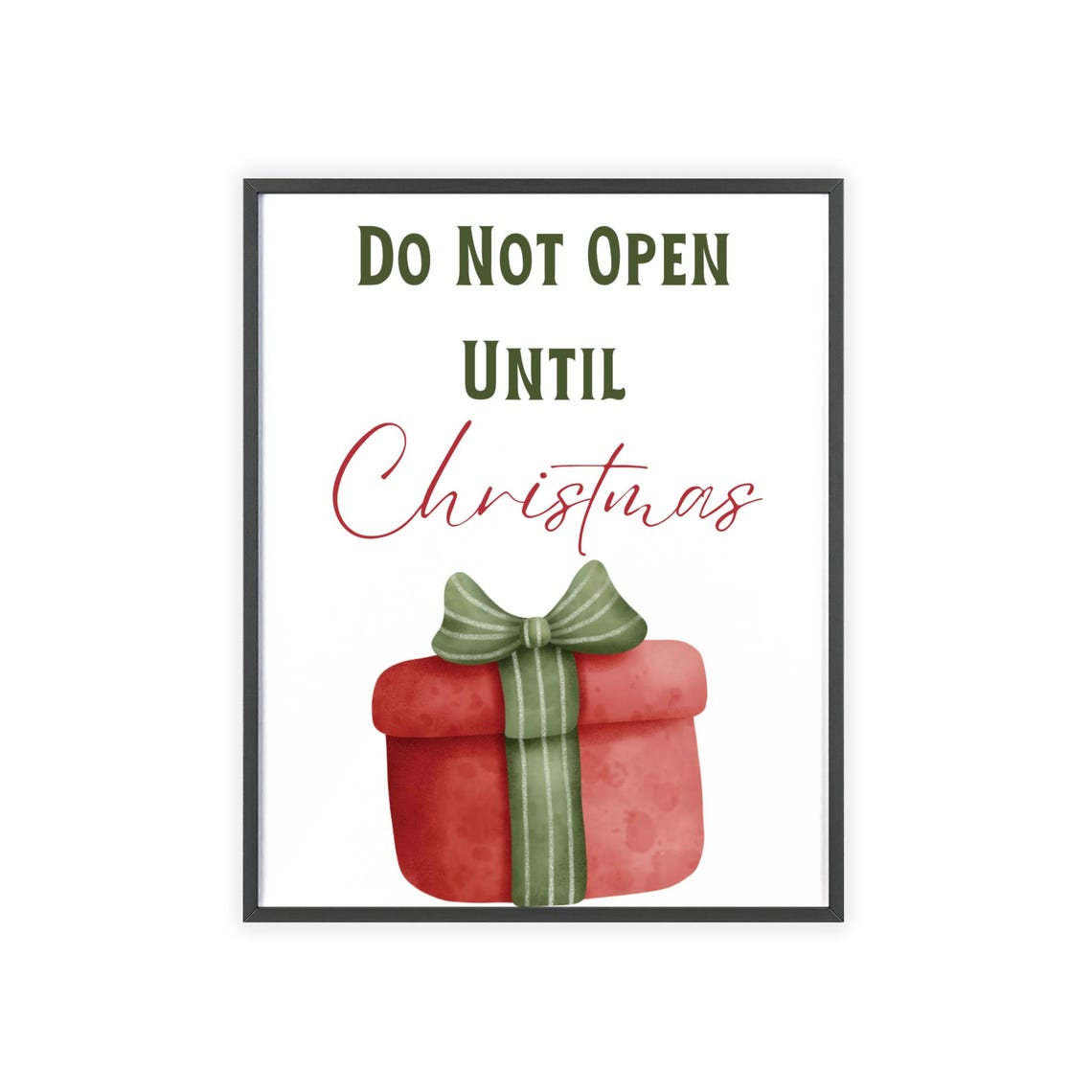 Do Not Open Until Christmas Red Gift Box Playful Holiday Poster - Image 3