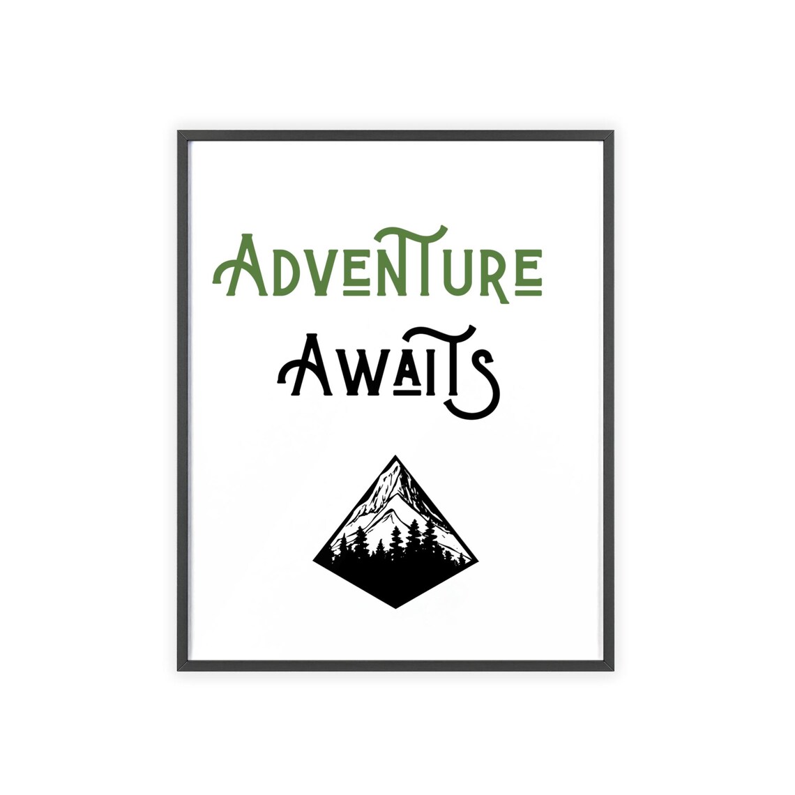 Adventure Awaits Mountain Emblem Bold Lettering Outdoor Poster - Image 3