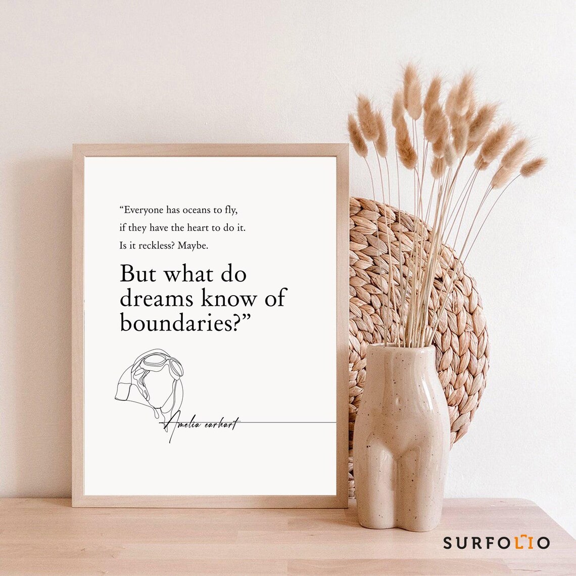 Amelia Earhart Quote, Minimalist Art Print