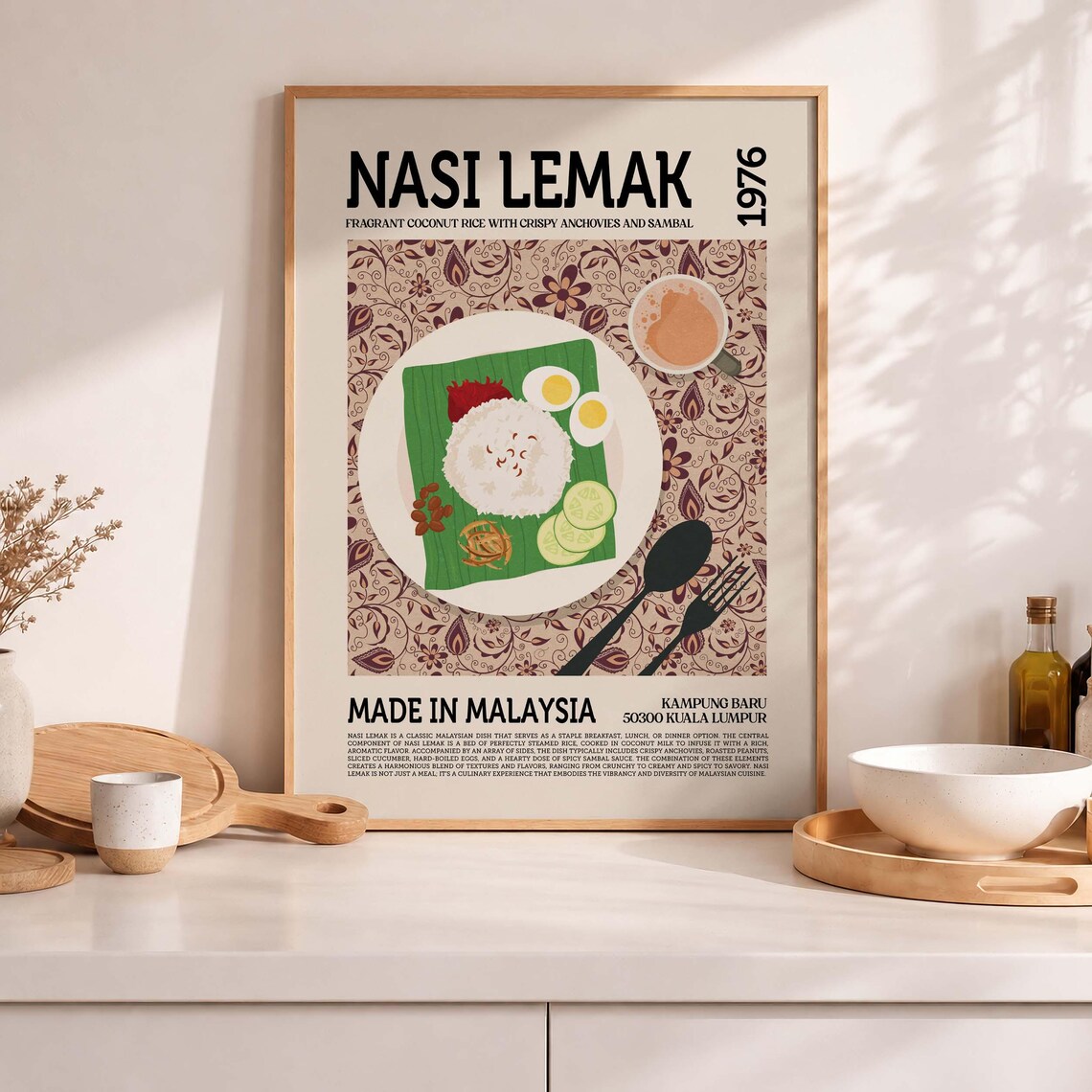 Nasi Lemak Retro Kitchen Art Print