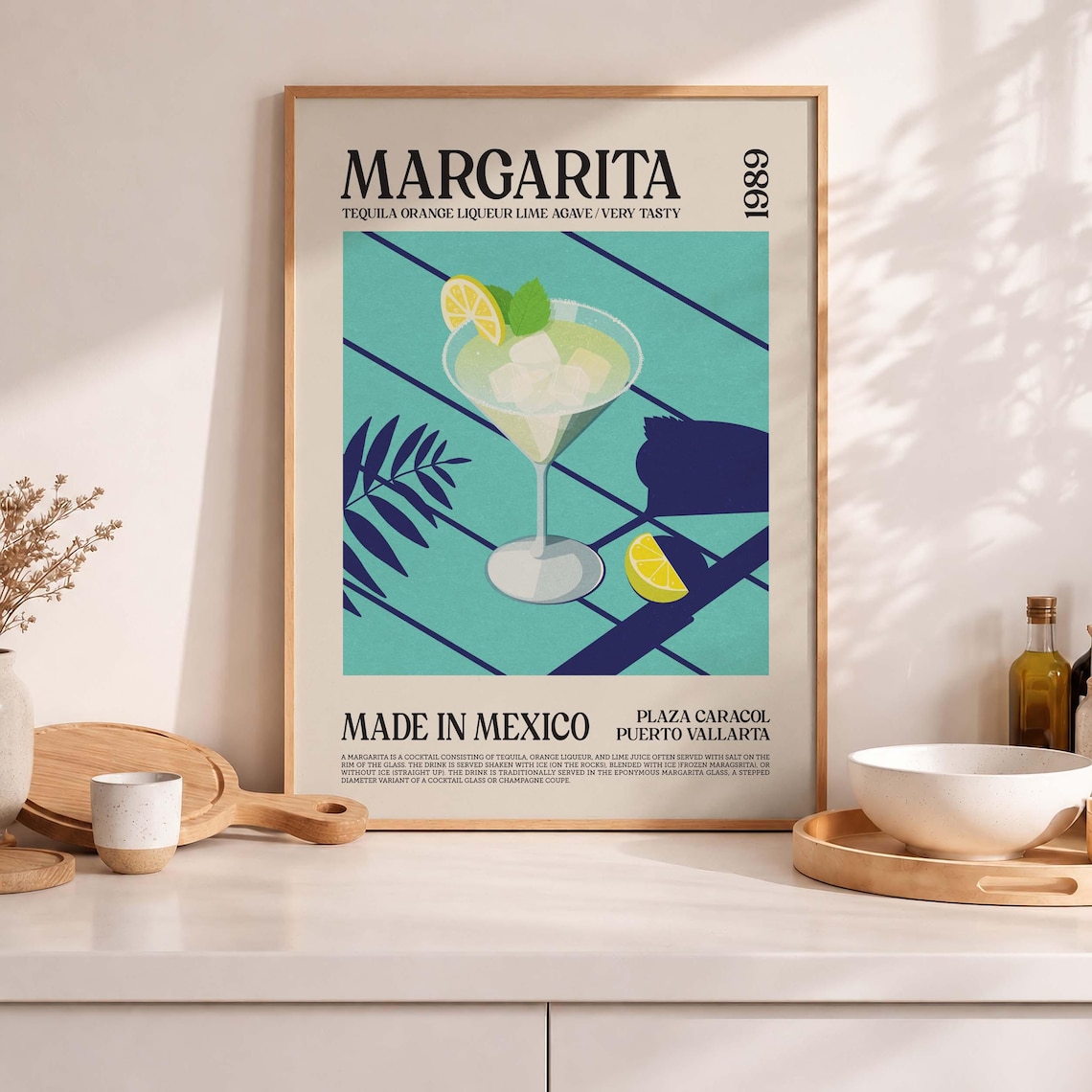 Margarita Cocktail Art Print, Tequila Bar