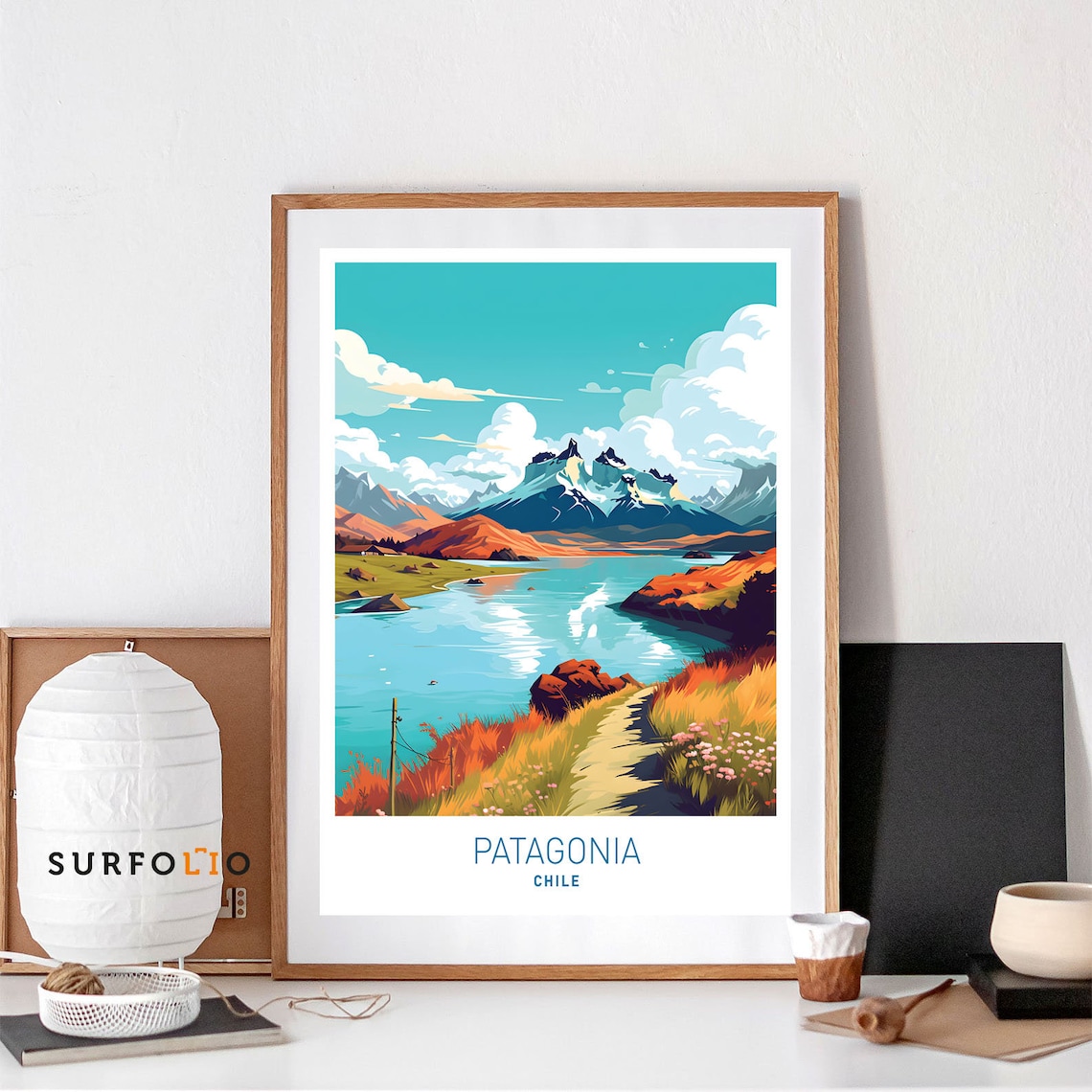 Patagonia Chile Landscape, Torres Del Paine Art Print