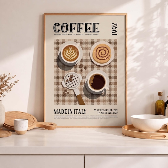 Boho Coffee Art Print, Copper Cup