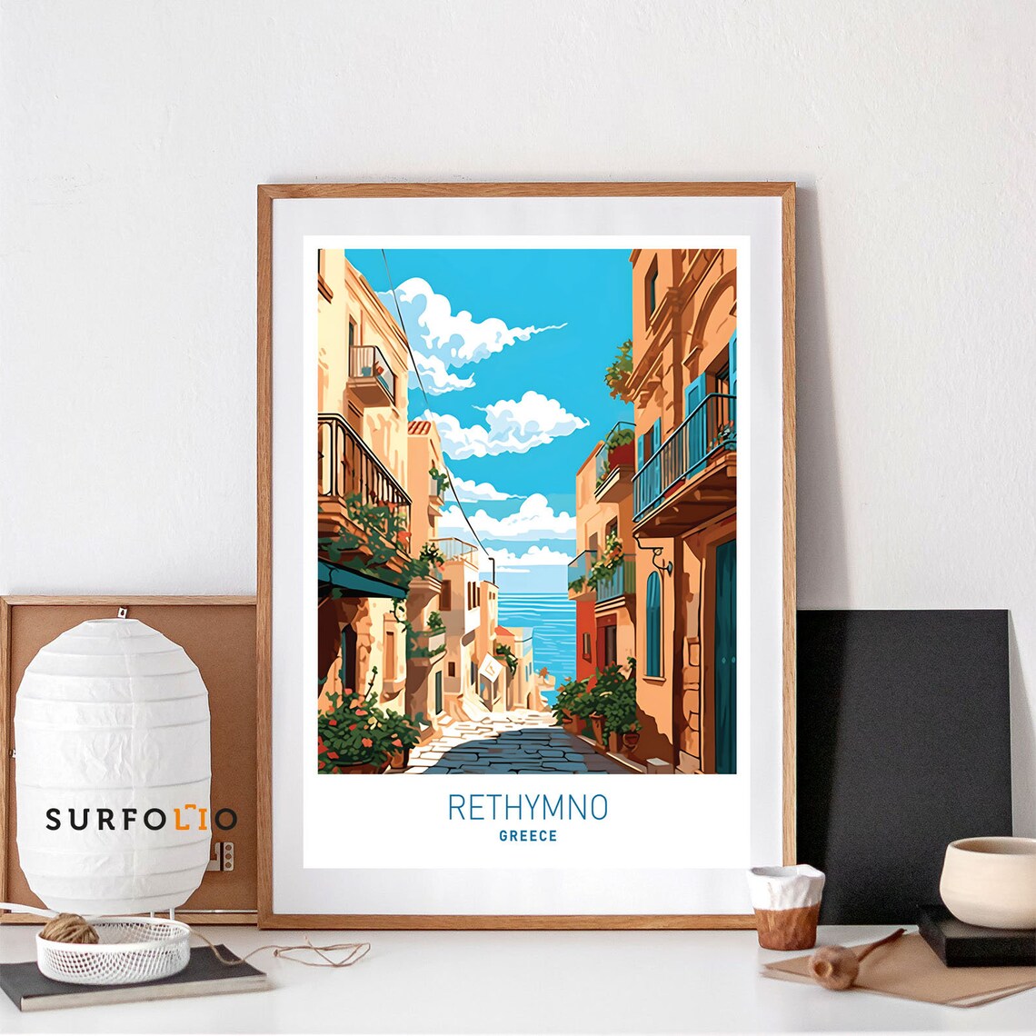 Rethymno Crete Mediterranean Coastal Old Town Poster
