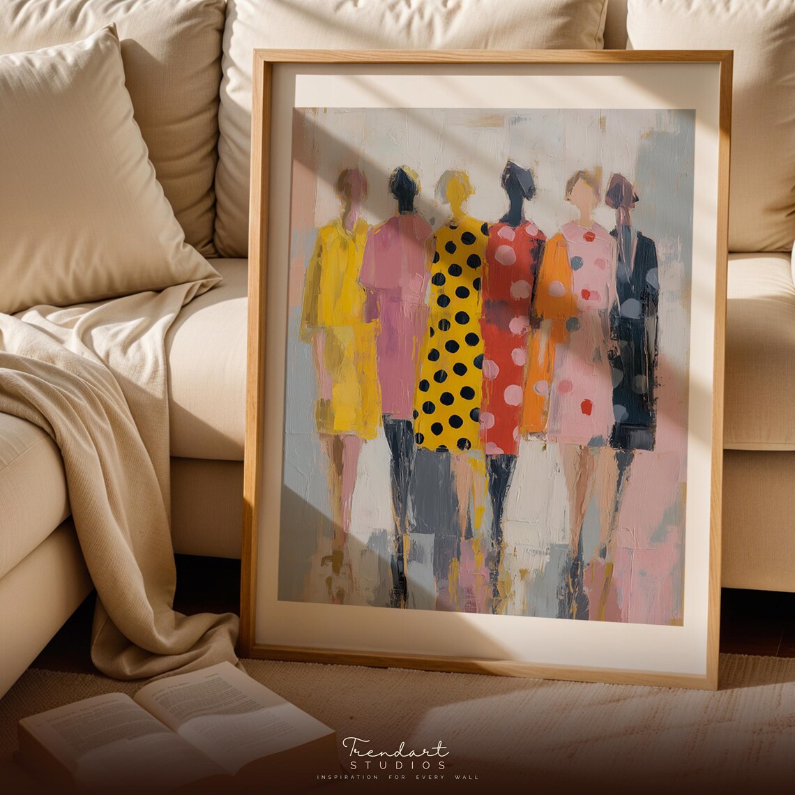 Abstract Women Friendship Art Print, Modern Figurative