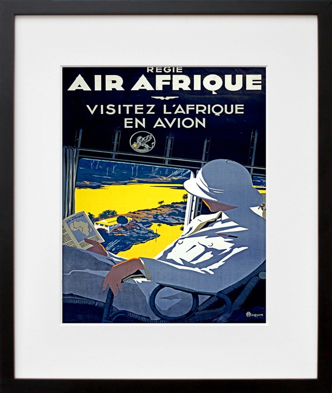Air Afrique Visitez l Afrique en Avion Vintage French Travel Poster
