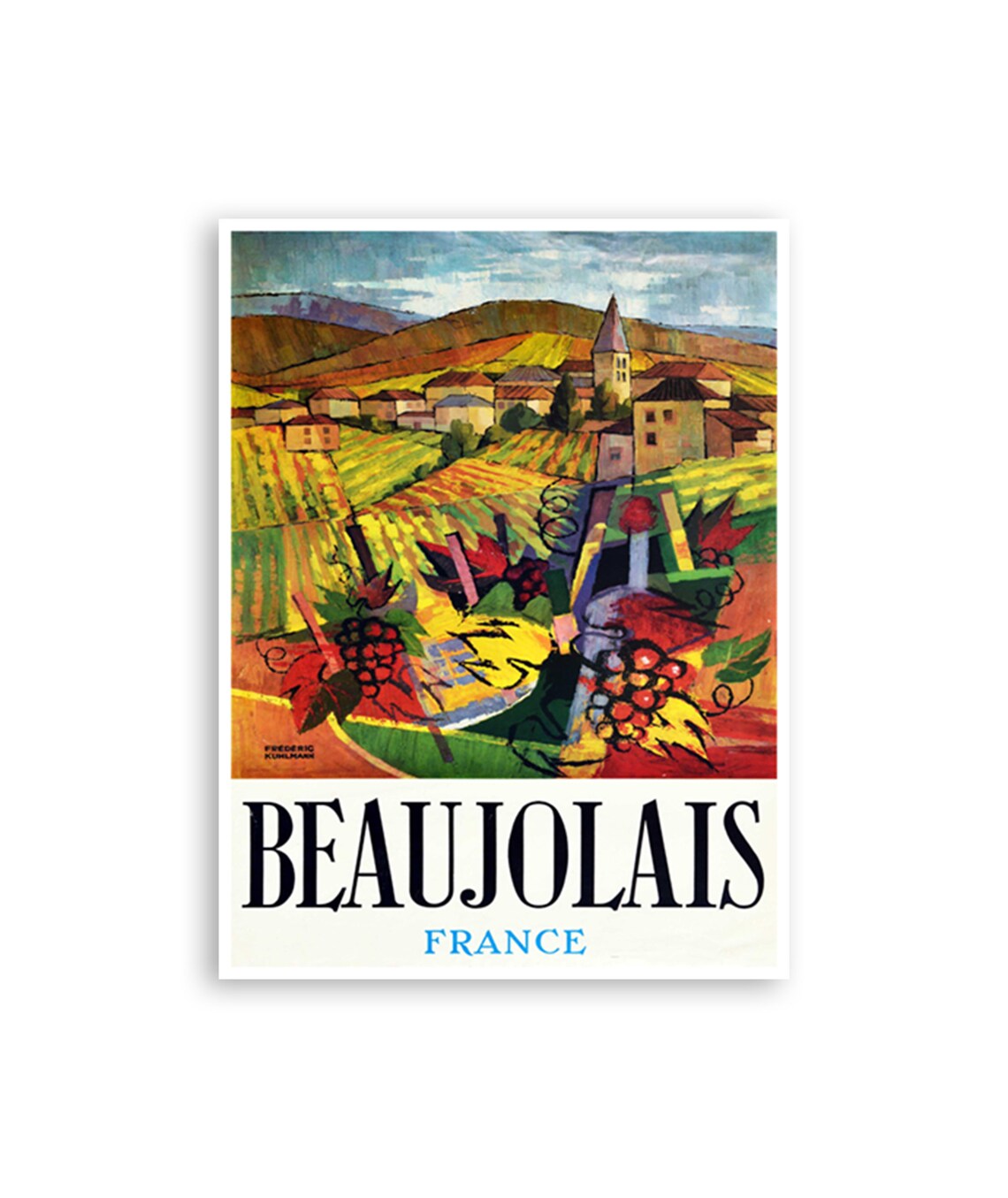 Beaujolais Vintage French Wines Travel Poster