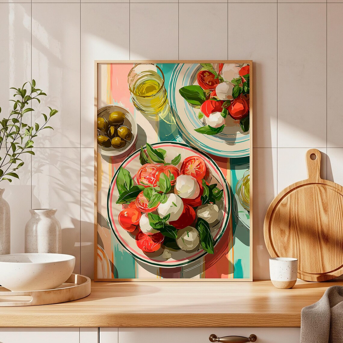 Mediterranean Food Art Print, Italian Kitchen Decor