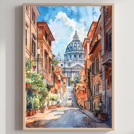 Rome Italy Europe Watercolor Travel Poster