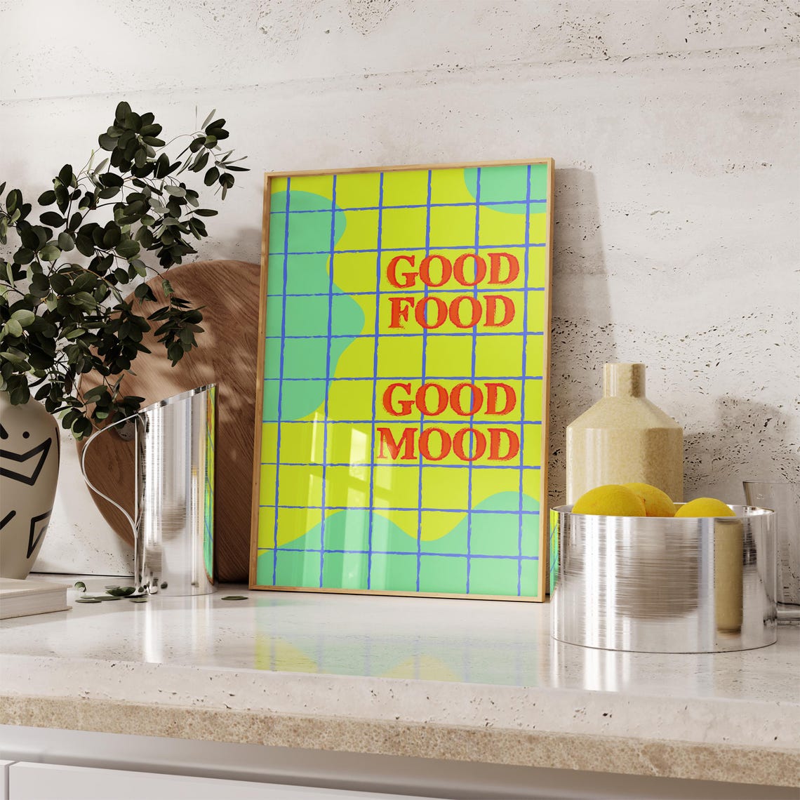 Good Food Good Mood Kitchen Poster Aesthetic Kitchen Decor Cute Cooking Art Kitchen Wall Art Print Chef Quote Wall Art - Image 2
