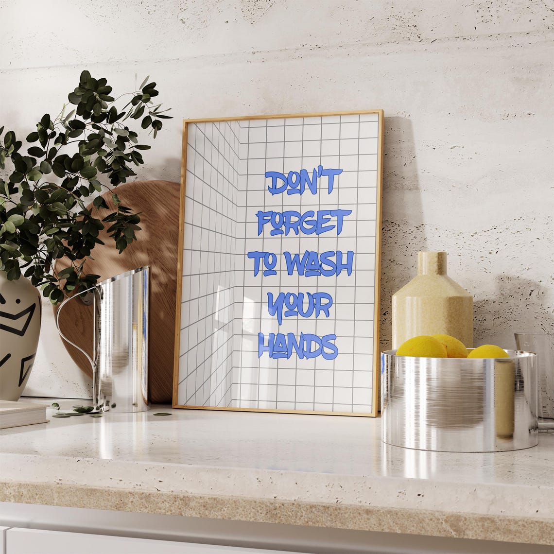 Dont Forget To Wash Your Hands Print Aesthetic Kitchen Wall Art Kitchen Poster Cute Minimalist Poster Bathroom Decor Daily Remember - Image 2
