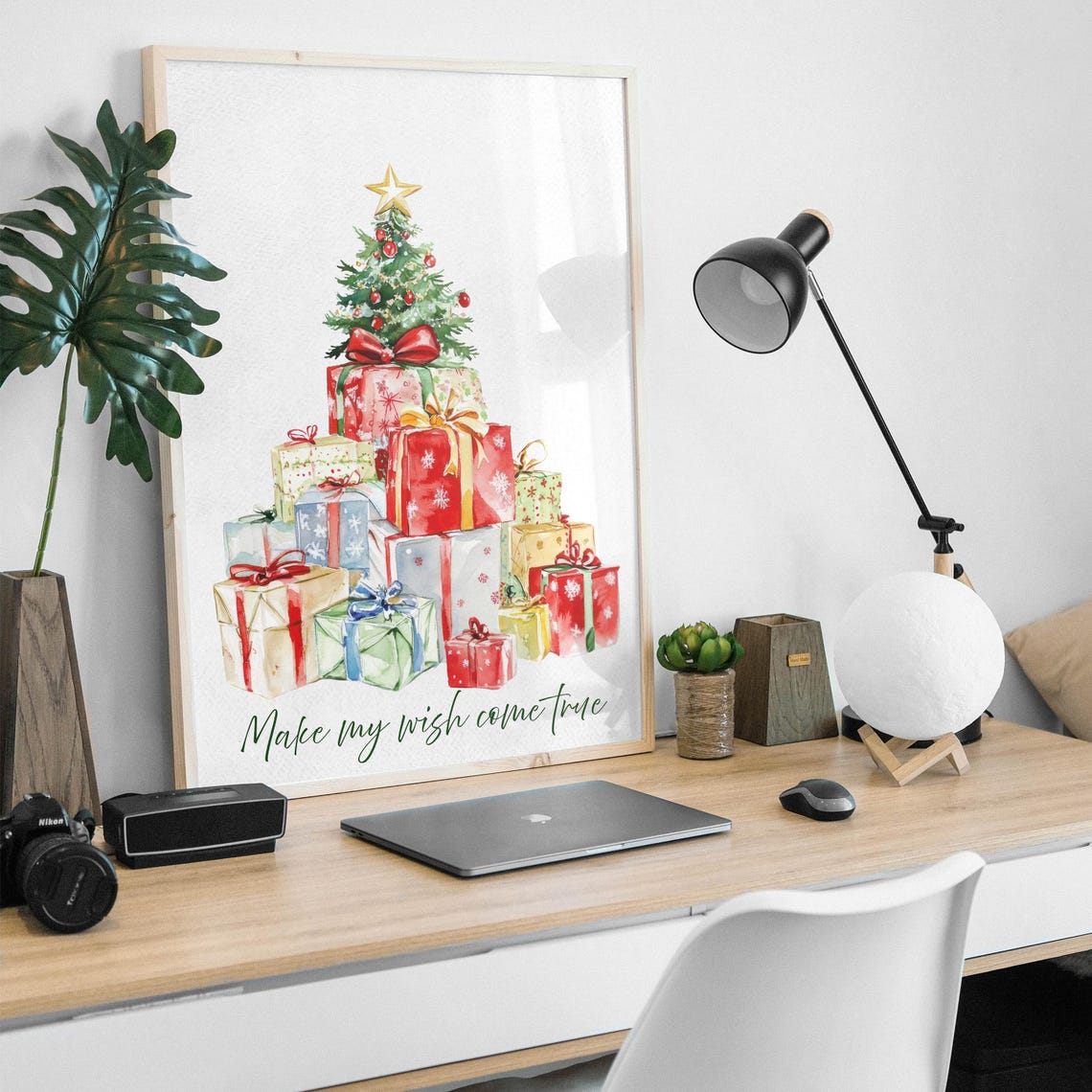 Christmas Tree With Gifts Make My Wish Come True Wall Poster - Image 4