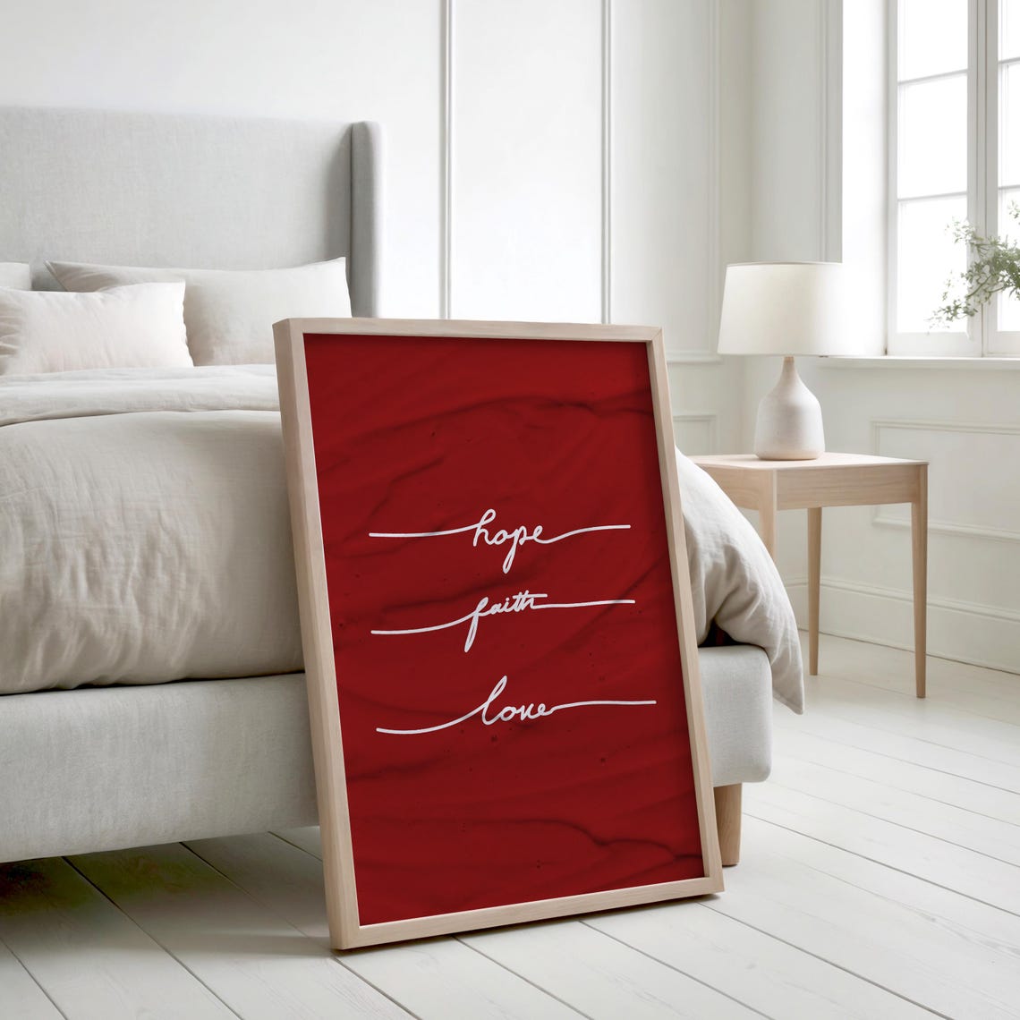 Hope Faith Love Wall Art Scripture Print