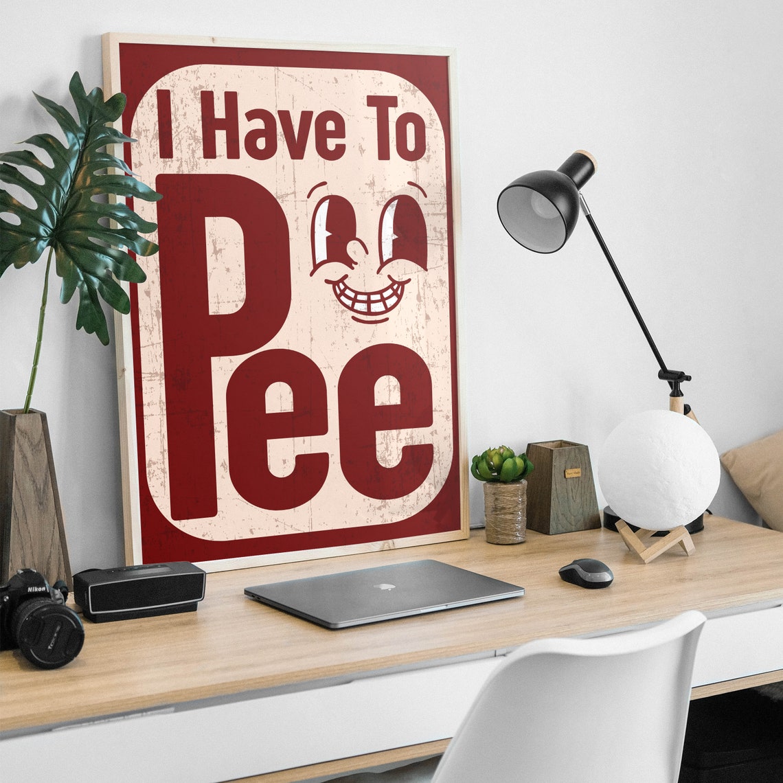 I Have To Pee Funny Retro Bathroom Sign Humor Decor Wall Poster - Image 4