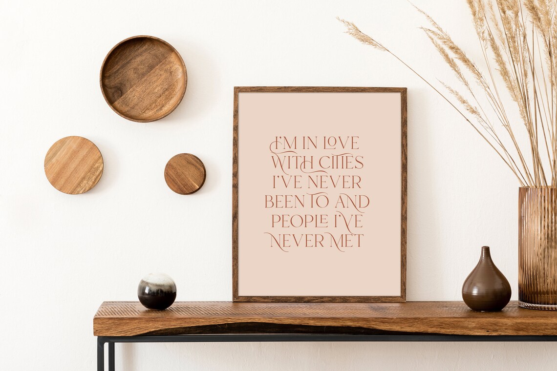 In Love With Cities Ive Never Been To Travel Quote Blush Decor Poster - Image 2