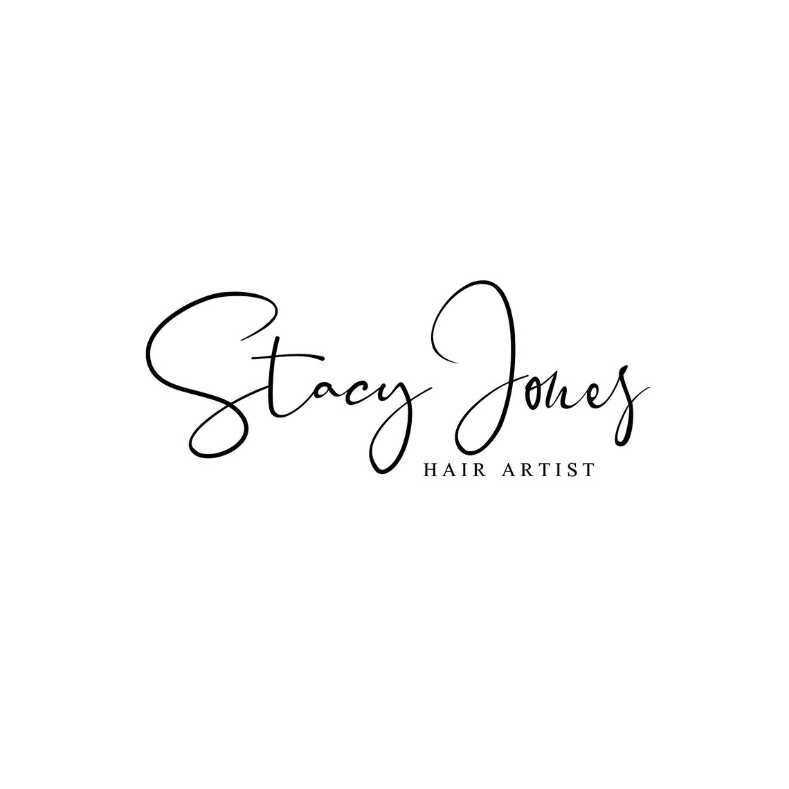 Stacy Jones Hair Artist Elegant Black Signature Script Logo Poster