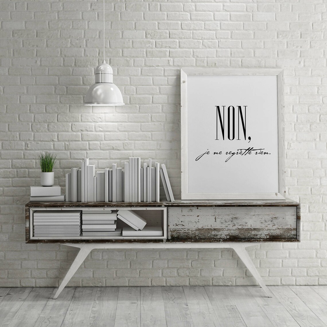 Non Je Ne Regrette Rien French Quote Minimalist Paris Chic Wall Poster - Image 2