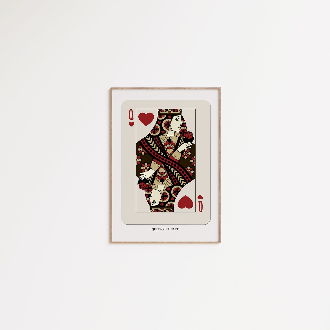 Queen Of Hearts Modern Mid-Century Poster - Image 3