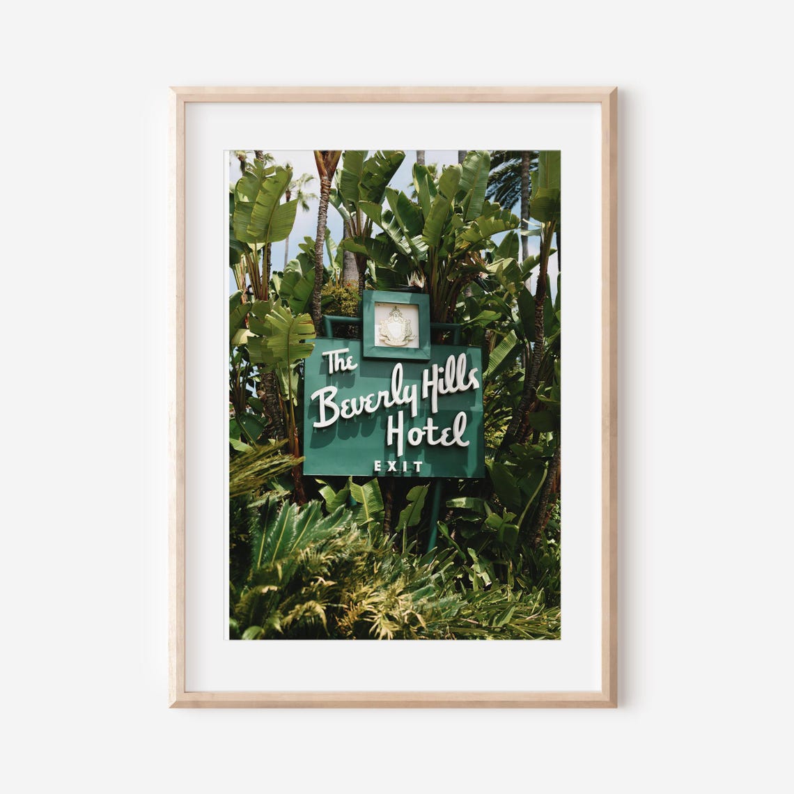 The Beverly Hills Hotel Exit Sign Tropical Foliage Close Up Poster