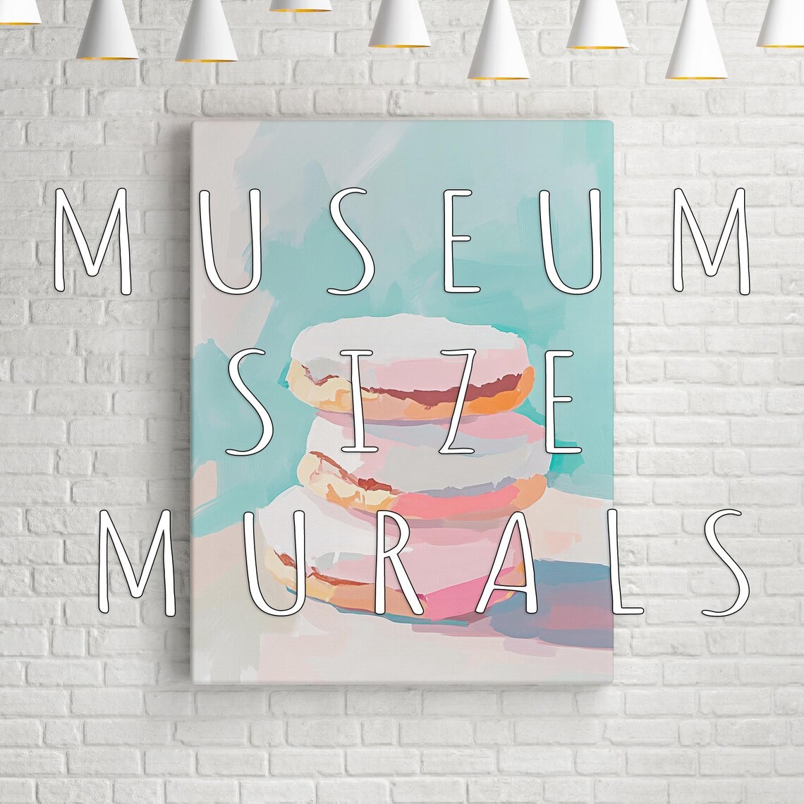 Stacked Frosted Cookies Pastel Dessert Painting Kitchen Art Poster - Image 3