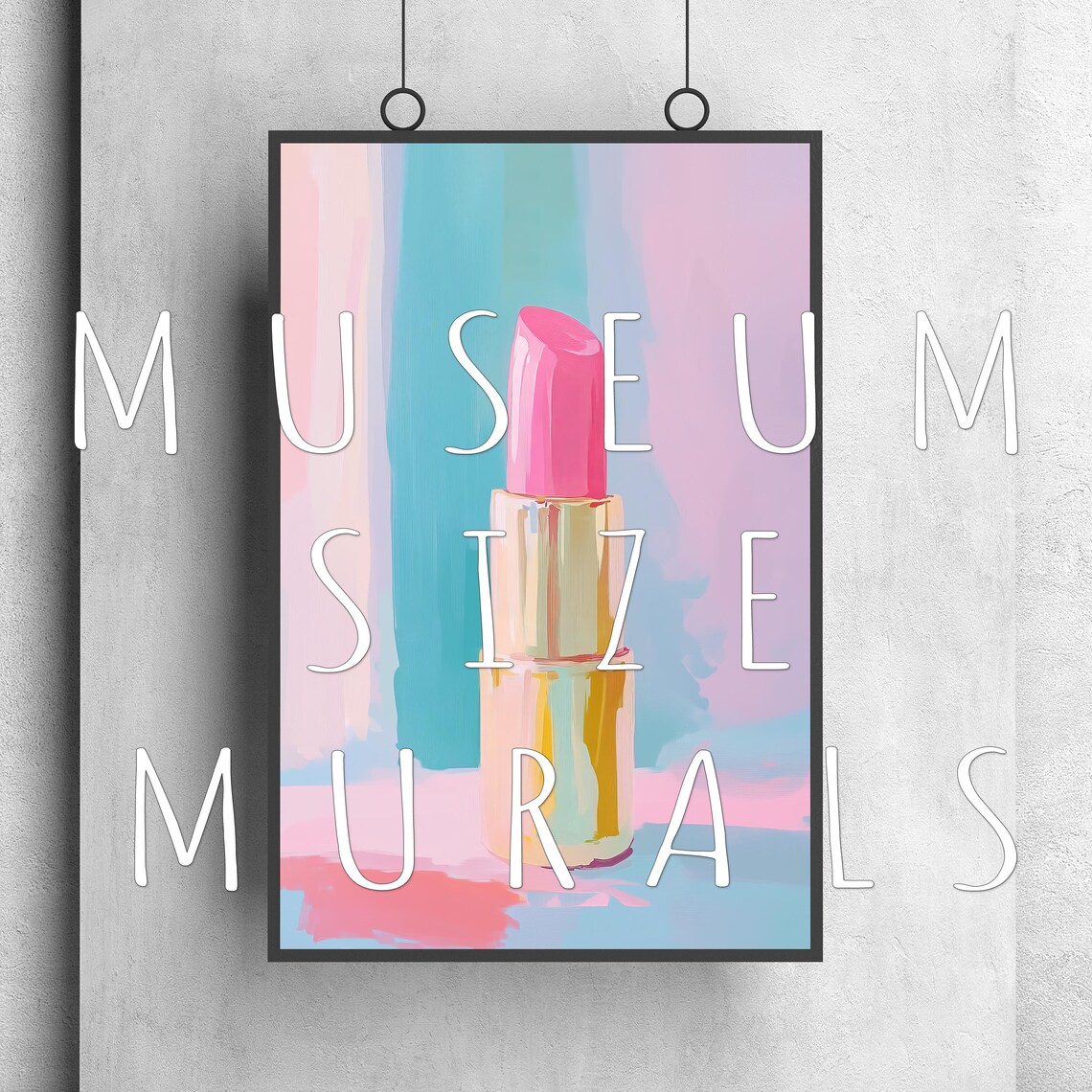 Pink Lipstick Gold Case Beauty Makeup Pop Art Pastel Wall Poster - Image 3