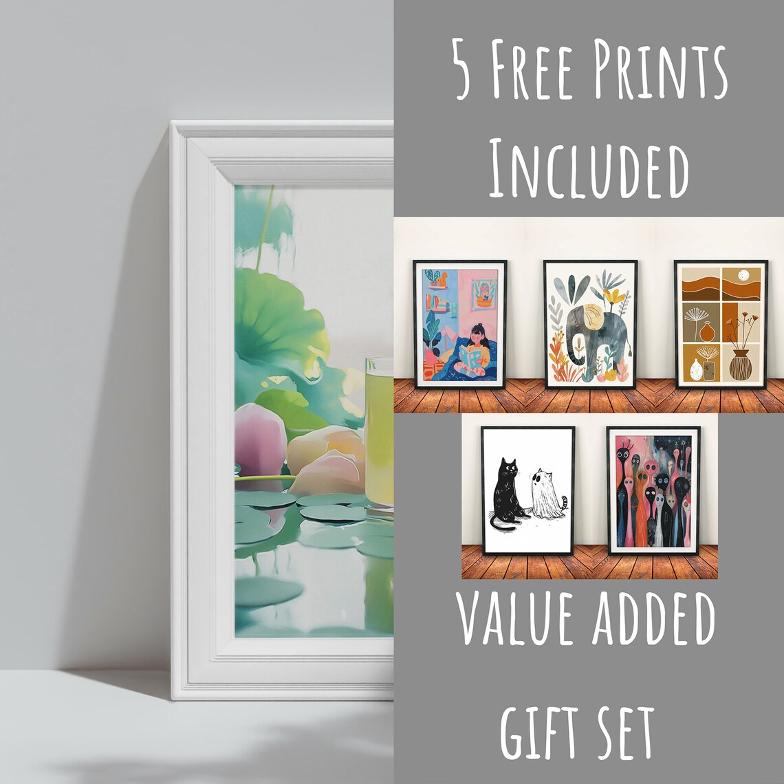 Lemon Juice Glass Among Lotus Flowers Pastel Watercolor Kitchen Poster - Image 3
