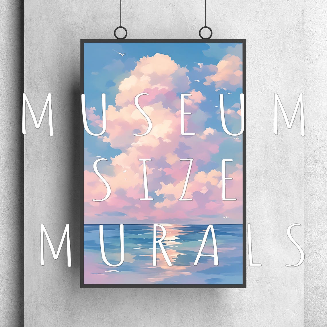 Cloud Cumulonimbus Wall Art Print Pastel Cloud Decor Watercolor Clouds Soft Cloud Painting Wall Art Prints - Image 3