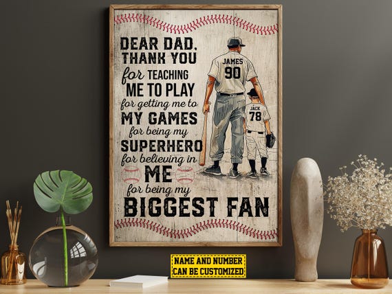 Baseball Dad Personalized Gift for Dad