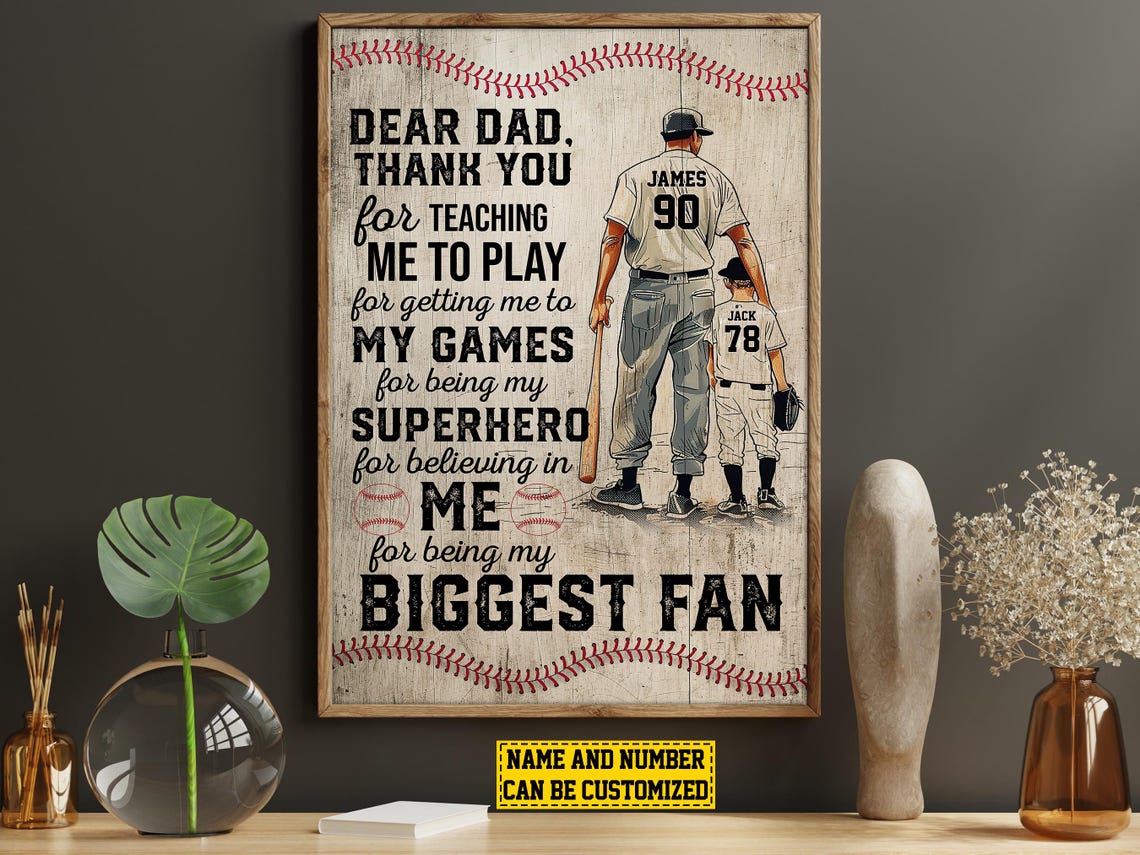 Baseball Dad Personalized Gift for Dad