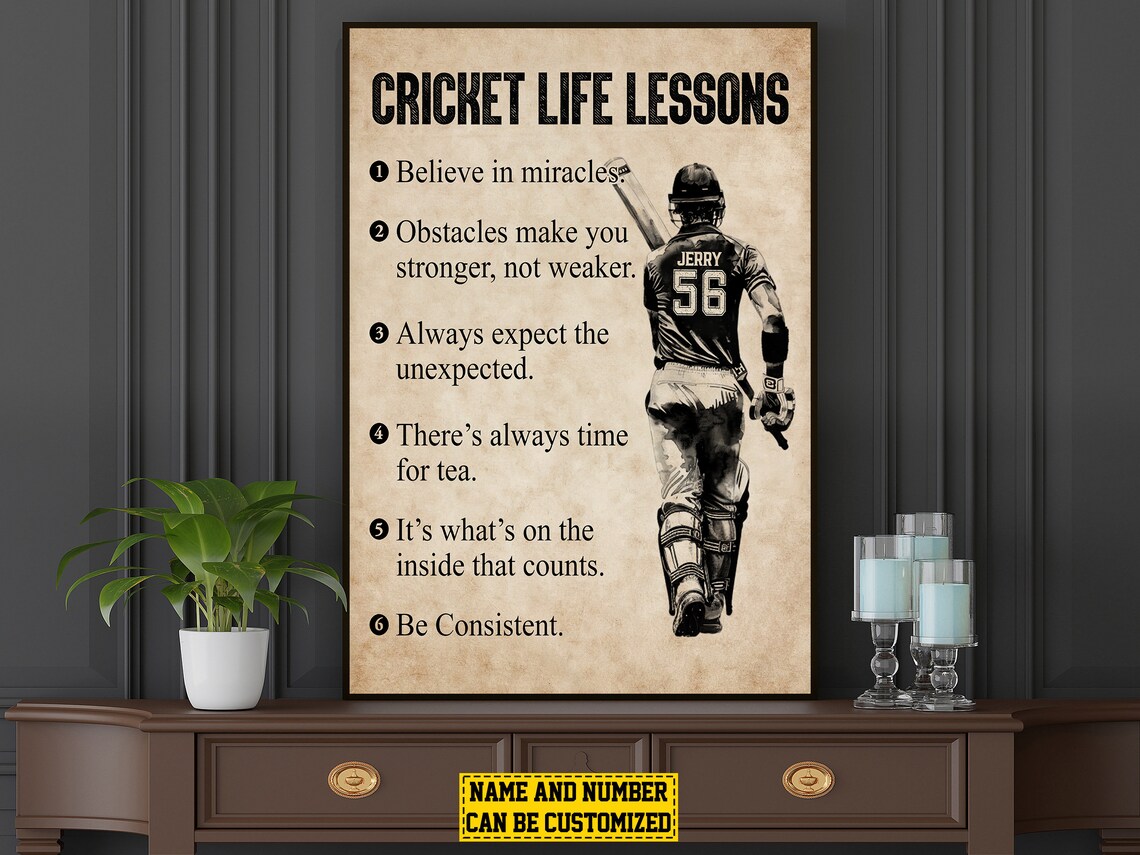 Cricket Life Lessons Personalized Poster Print - Image 3